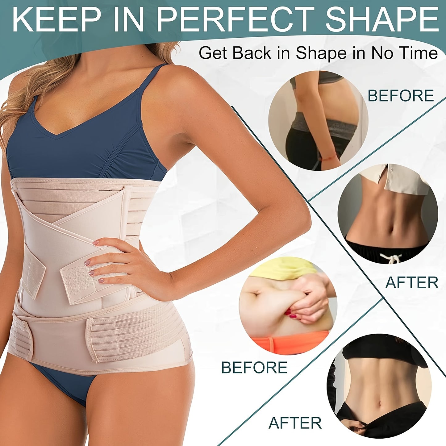 3 in 1 Postpartum Belly Band – C-Section Support Recovery Wrap and Abdominal Binder Girdle for Post-Birth Recovery