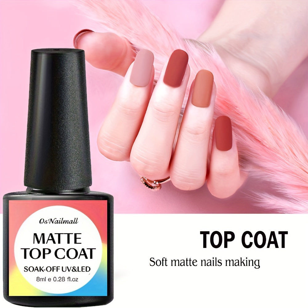 2pcs/3pcs Glossy and Matte Top Coat and Base Coat β Long-Lasting Shiny Gel Polish for Home and Salon Use