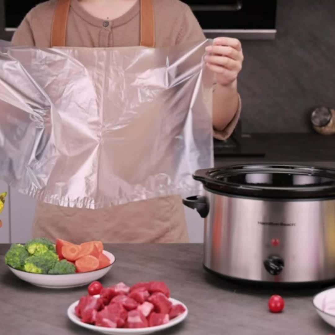 10pcs BPA-Free Slow Cooker Liners - Disposable, Fits 3QT to 8QT Pots, Oval & Round Compatible - Kitchen Essentials, 13" x 21"