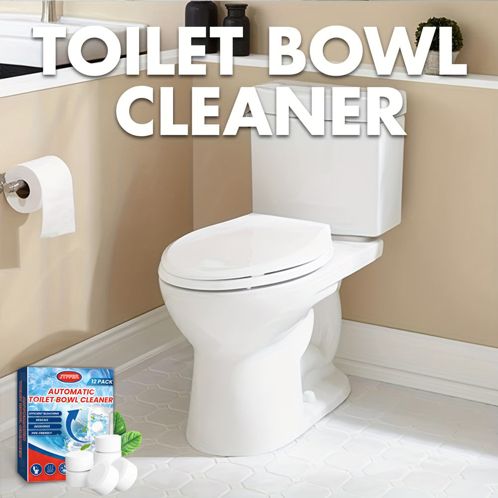 12 Pack Automatic Toilet Bowl Cleaner Tablets with Bleach β Hassle-Free, Long-Lasting Tank Cleaners with Advanced Sustained-Release β Essential for Sparkling Restrooms