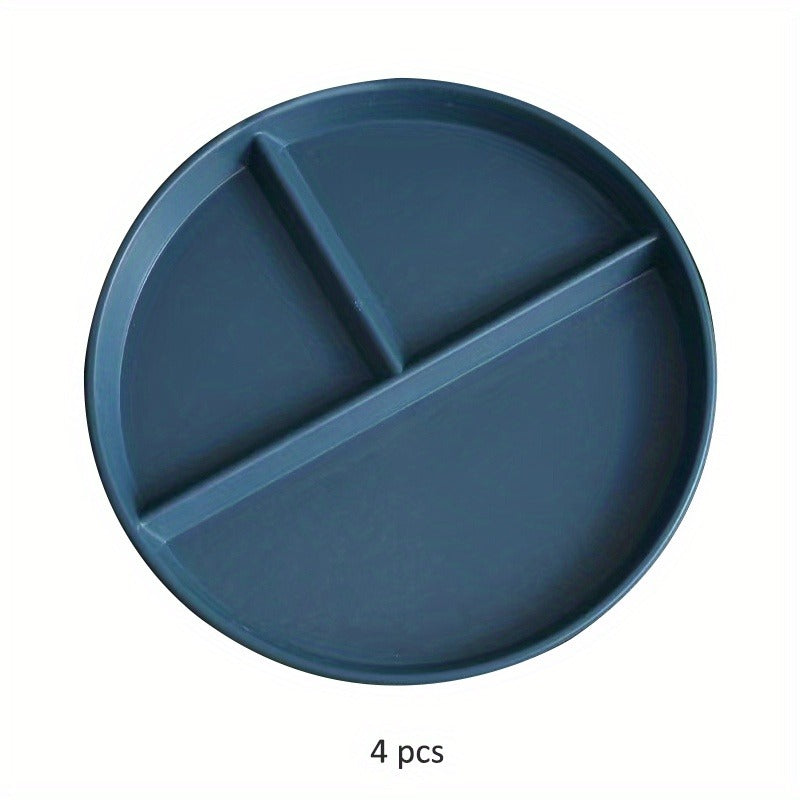 4pcs Unbreakable 9-Inch Wheat Plastic Dinner Plates – Durable, BPA-Free, Reusable for Picnic & Eid Al-Adha Celebrations