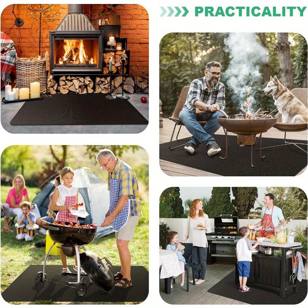 Under Grill Mats for Outdoor Grilling - Double-Sided Fireproof BBQ Mat, Reusable Waterproof and Oil-Proof Floor Pads, Protector for Decks and Patios