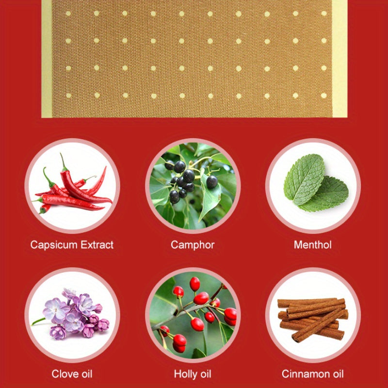 20 Pcs Chinese Herbal Chili Heat Stickers – Non-Electric Natural Joint & Muscle Care for Neck, Shoulder, Back, Waist, and Legs Relaxation