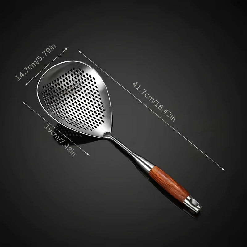 Eid Al-Adha Large Stainless Steel Colander Skimmer – Durable Strainer for Frying & Hot Pot