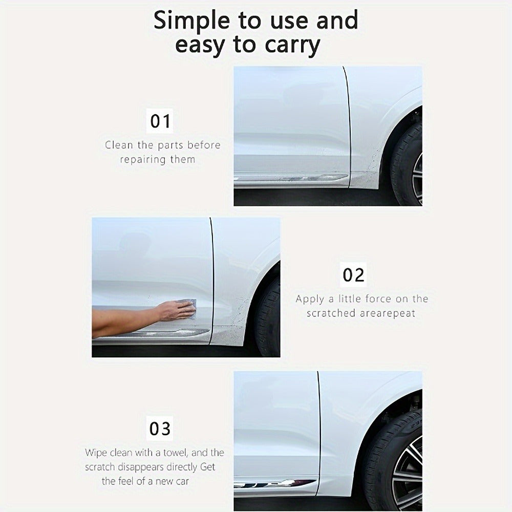 Visnfa Nano Scratch Repair Cloth – 3pcs, Easy & Safe Car Scratch Remover for Quick Restoration of Small Scratches