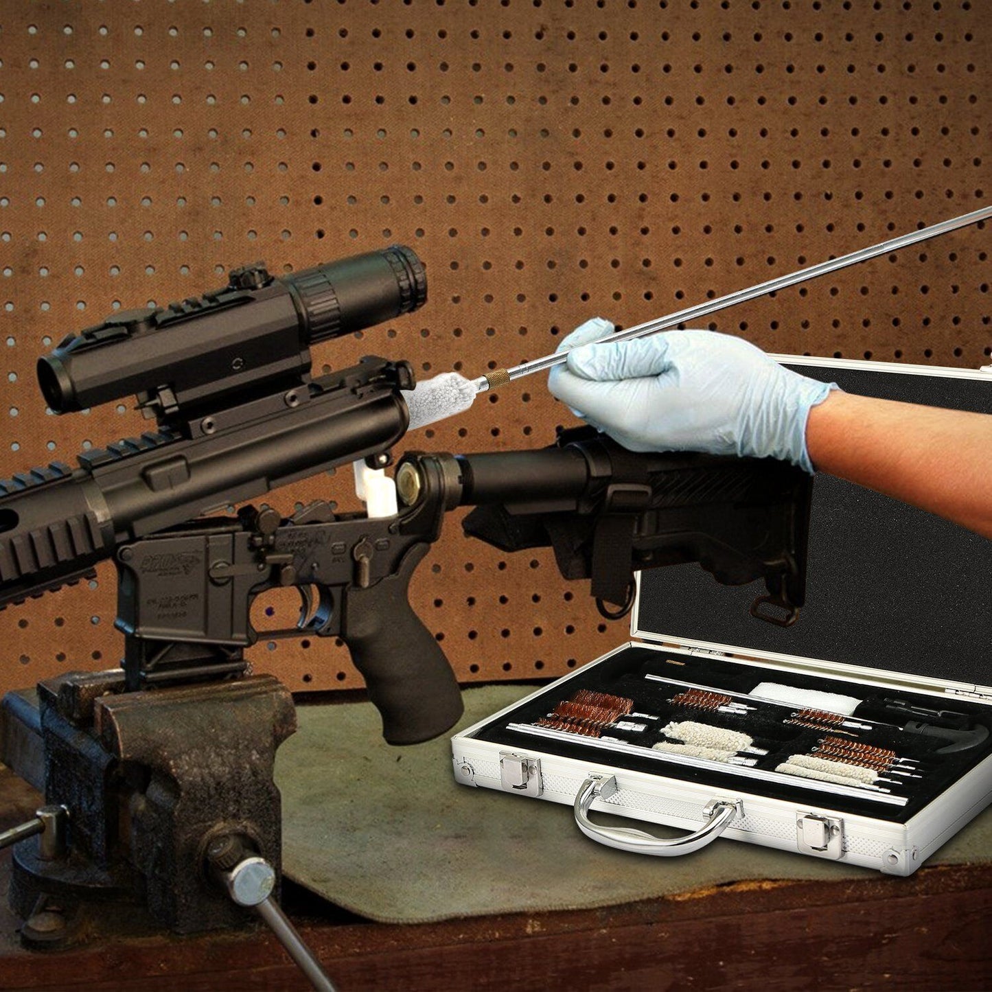 126 Piece Universal Gun Cleaning Kit for Pistol, Rifle, and Shotgun - Complete Set with Carrying Case