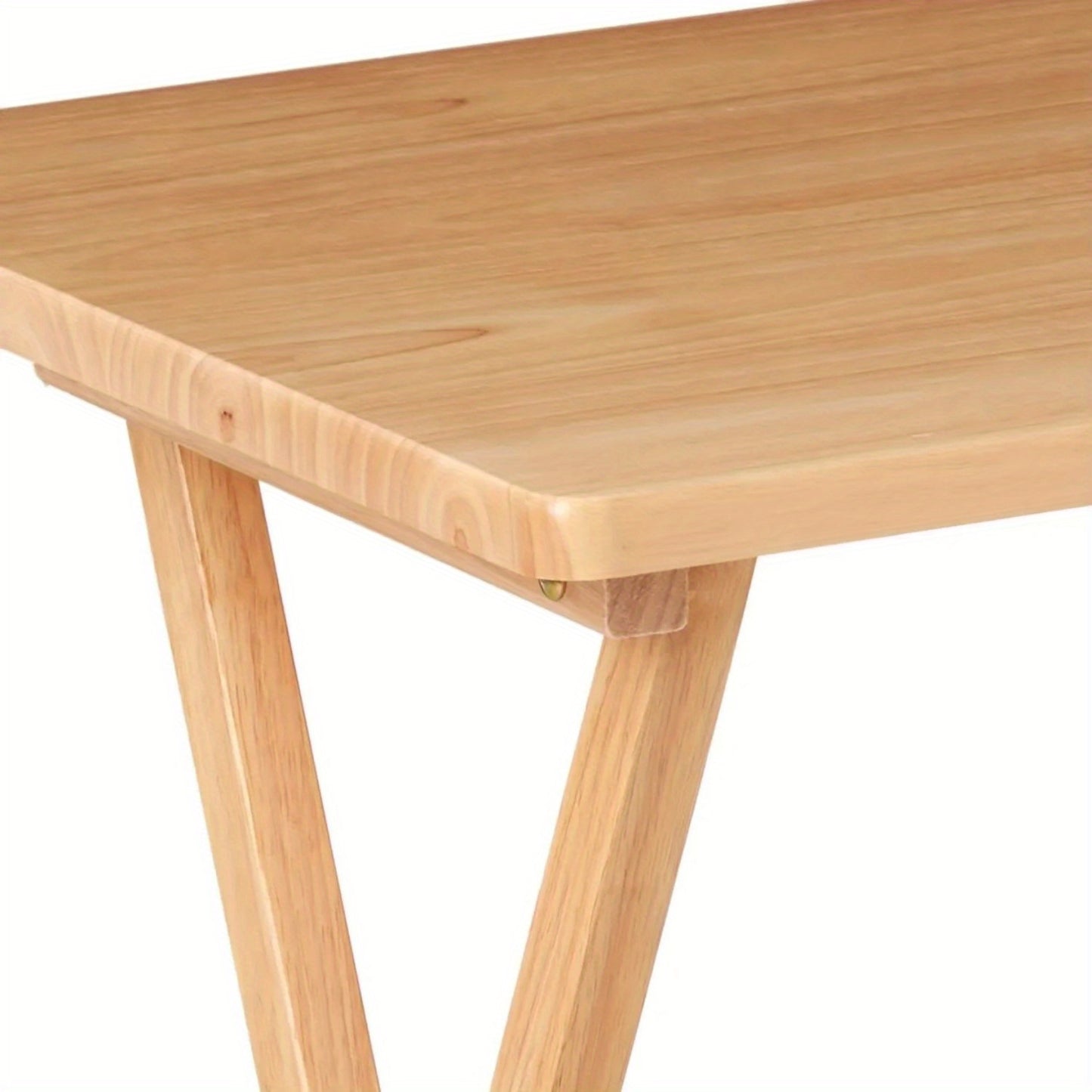 Indoor Single Folding TV Tray Table - Natural Wood, 19 x 15 x 26 inches, Compact & Space-Saving