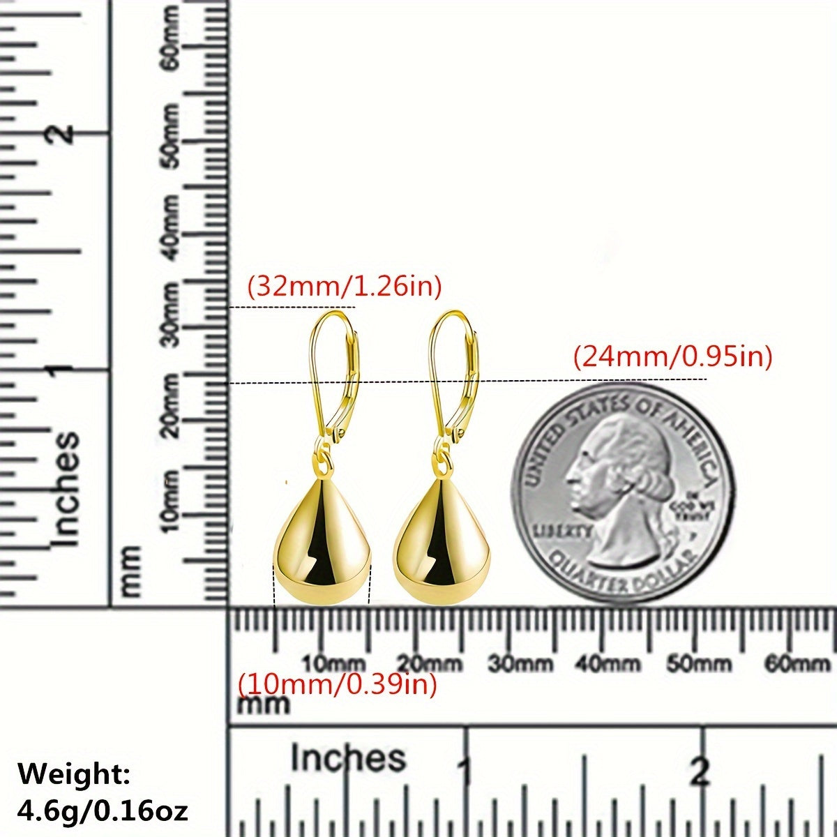 2 Pairs Teardrop Dangle Hoop Earrings for Women - Stainless Steel Hypoallergenic Silver & Gold-Plated, Lightweight Water Drop Leverback Hoops, Fashion Jewelry, Birthday & Holiday Gifts