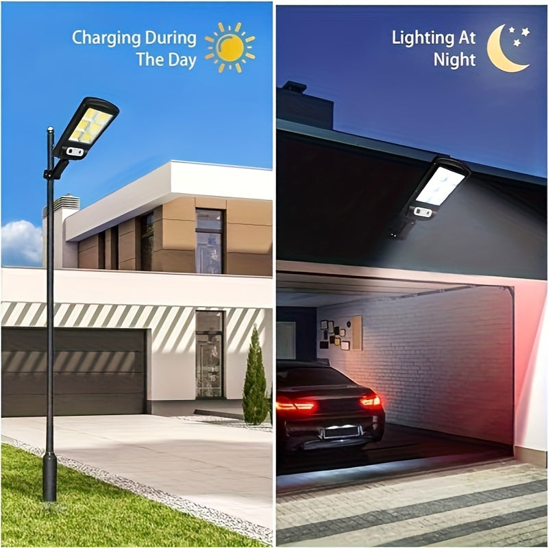 2 Packs Solar-Powered Remote Control LED Street Lights – Wall Lights with 3 Modes, Wireless Motion Sensor, Adjustable Brightness – Ideal for Garden, Street, Deck, Yard, Garage, Patio