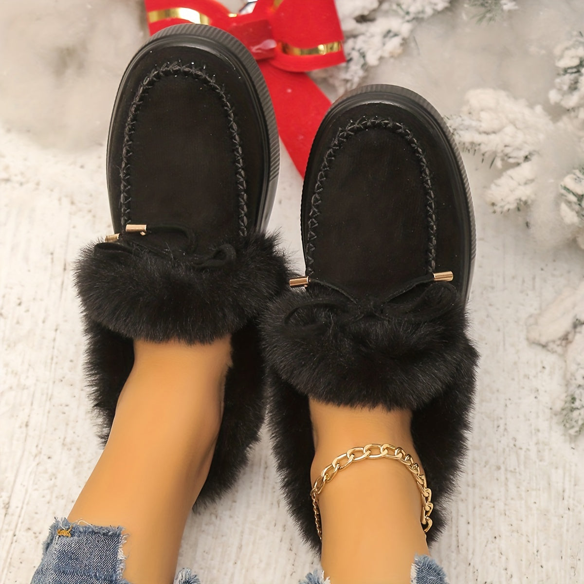 Women's Warm Plush Winter Ankle Boots - Cozy Snow Boots for Cold Weather