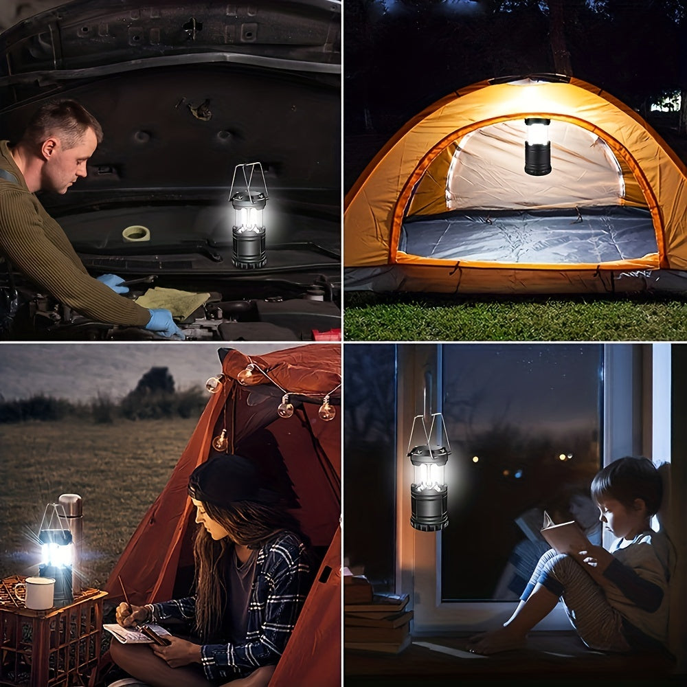 Buy 1 Get 1 Free – 2-Pack Ultra-Bright LED Camping Lanterns – Portable, Collapsible, Water-Resistant, Energy-Efficient Emergency Flashlights, Long-Lasting Battery Life ( AAA Batteries Not Included )