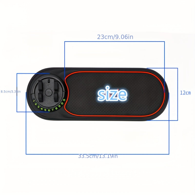 Universal Fit PVC Anti-Slip Mat for Cars - Novelty Patterned Dashboard Grip Pad with Concealed Number Plate Feature, Multi-Functional Non-Slip Mat for Phones and Accessories