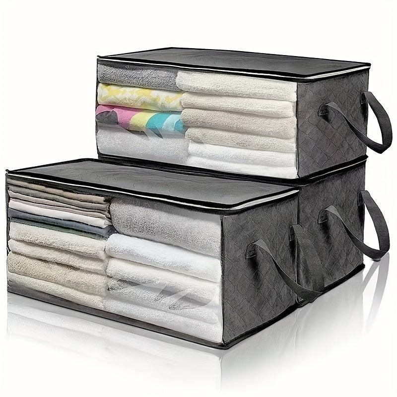 Large Capacity Clothes Storage Bag - Foldable Quilt Packing Bag with Clear Window - Household Closet Organizer