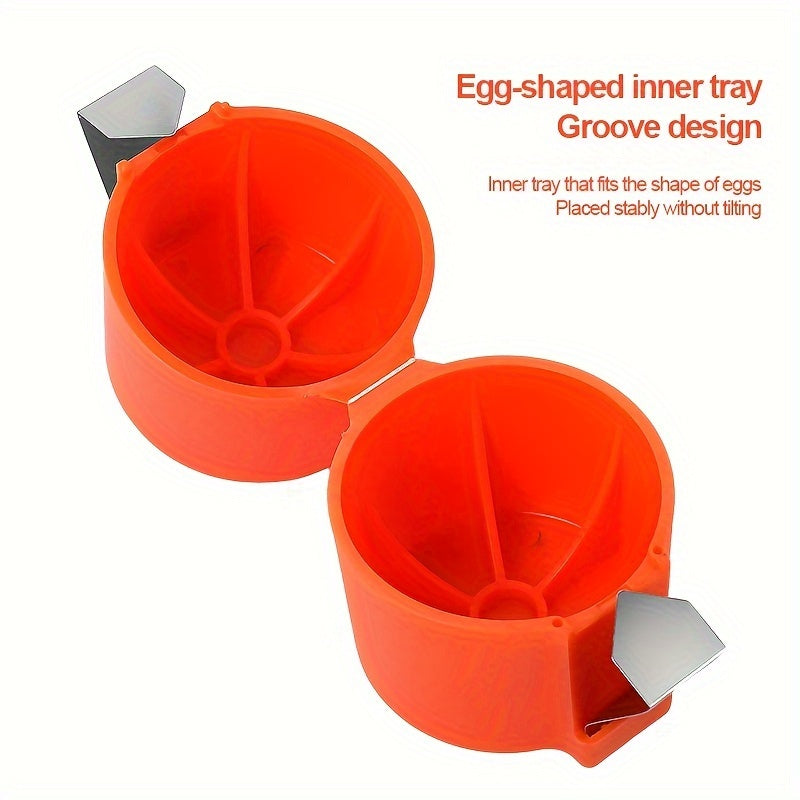 3pcs Stainless Steel Egg Cracker and Topper - Easy Peel Hard Boiled Eggs, with Built-In White Separator for Cooking and Baking