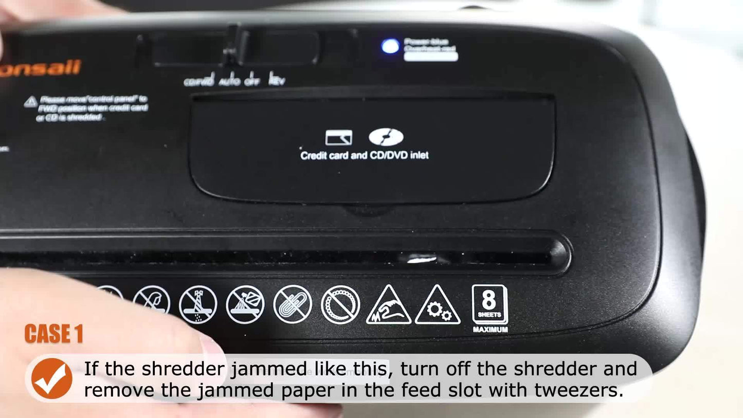 8 Sheet Strip-Cut Paper Shredder for Home Office - High-Capacity, Destroys CDs & Credit Cards, 3.4-Gallon Wastebasket - Features Overheat Protection and Jam-Free Operation