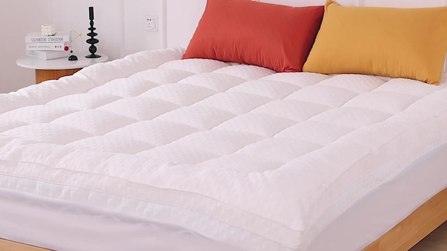 Guessky Queen Size Pillow Topper + Gel Memory Foam Mattress β 1 Inch Cooling Pillow Top and 2 Inch Gel Memory Foam, 3 Inch Dual Layer Topper for Pressure Relief and Soft Comfort