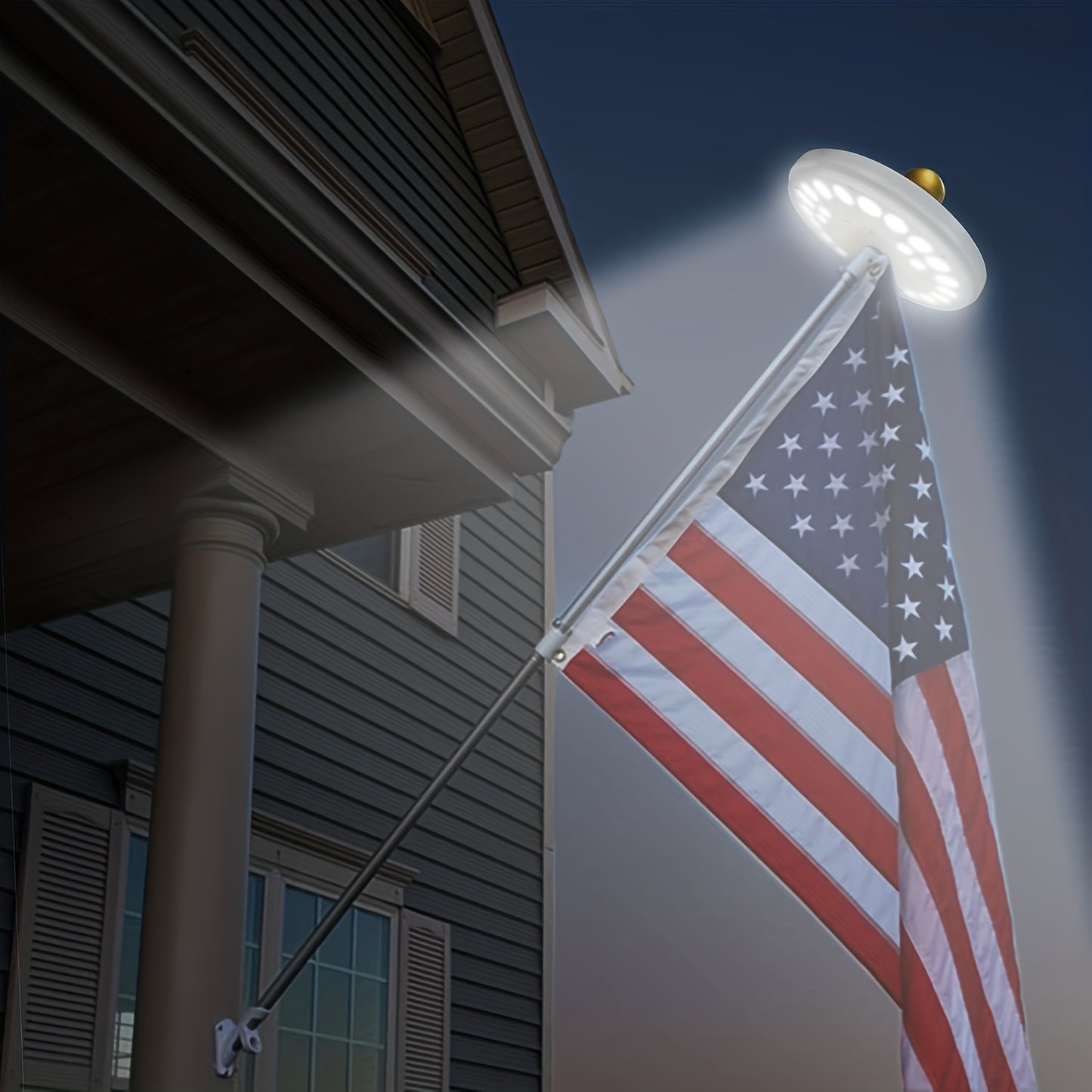 Solar Flagpole Light – 1200LM, 26 LED Super Bright Light, Dusk to Dawn Lighting, 12-Hour Operating Time for 15-25 Foot Flagpoles, White