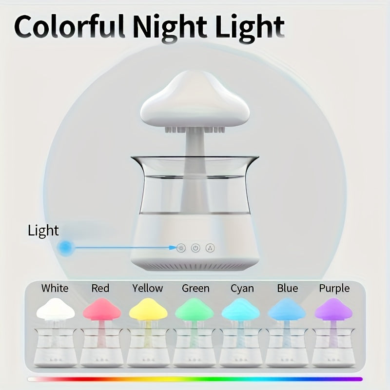 Compact Zen Rain Cloud Aromatherapy Diffuser β Quiet, USB-Powered Mood Enhancer with Nightlight and Atomization β Perfect for Serene Sleep
