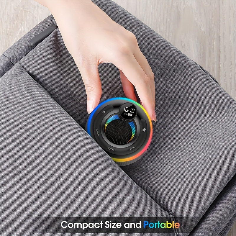 Portable Wireless Bathroom Speaker with Suction Cup - Stereo Sound, Built-In Microphone, 9-Hour Battery Life - Ideal for Travel, Parties and Outdoor Use