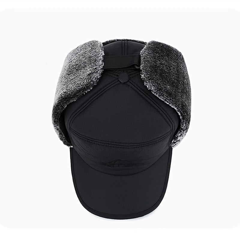Men's Sporty Thermal Knit Hat – Durable Winter Cap with Warm Faux Fur and Ear Flaps