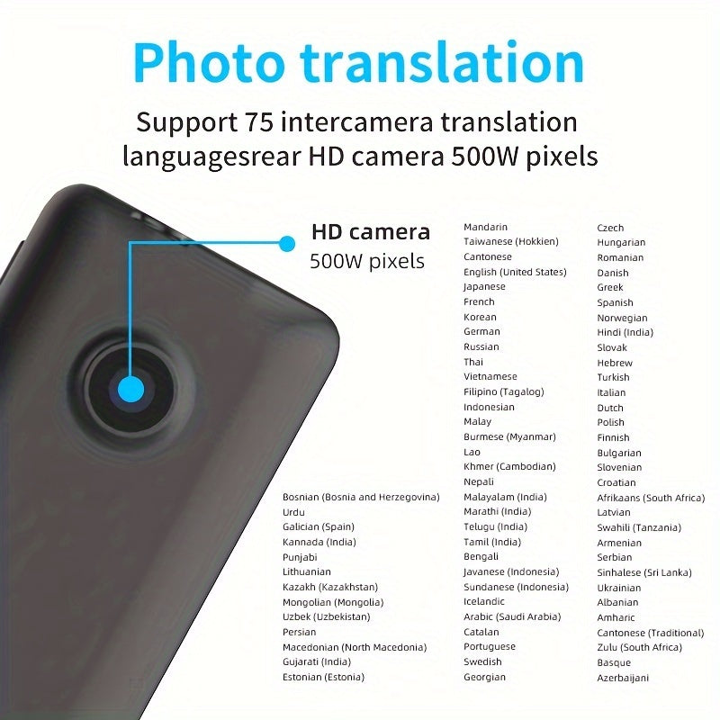 138 Language Portable Voice Translator - Real-Time, No WiFi Needed, HD Touch Screen with Photo/Offline Translation, Ideal for Study, Travel and Business