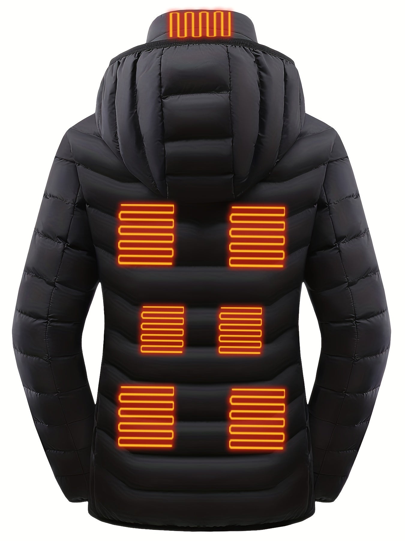 Women's Waterproof Heated Jacket - USB Electric with 3 Heating Levels & 9 Zones for Outdoor Camping, Hiking & Skiing (Battery Pack Not Included)