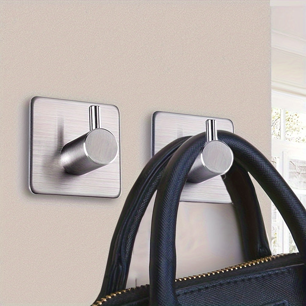 4 Pack Premium Heavy Duty Waterproof Stainless Steel Robe & Towel Hooks – Durable, Easy-Install Wall Mount Fashion Hooks for Bathroom & Bedroom, Rust-Resistant & Space-Saving