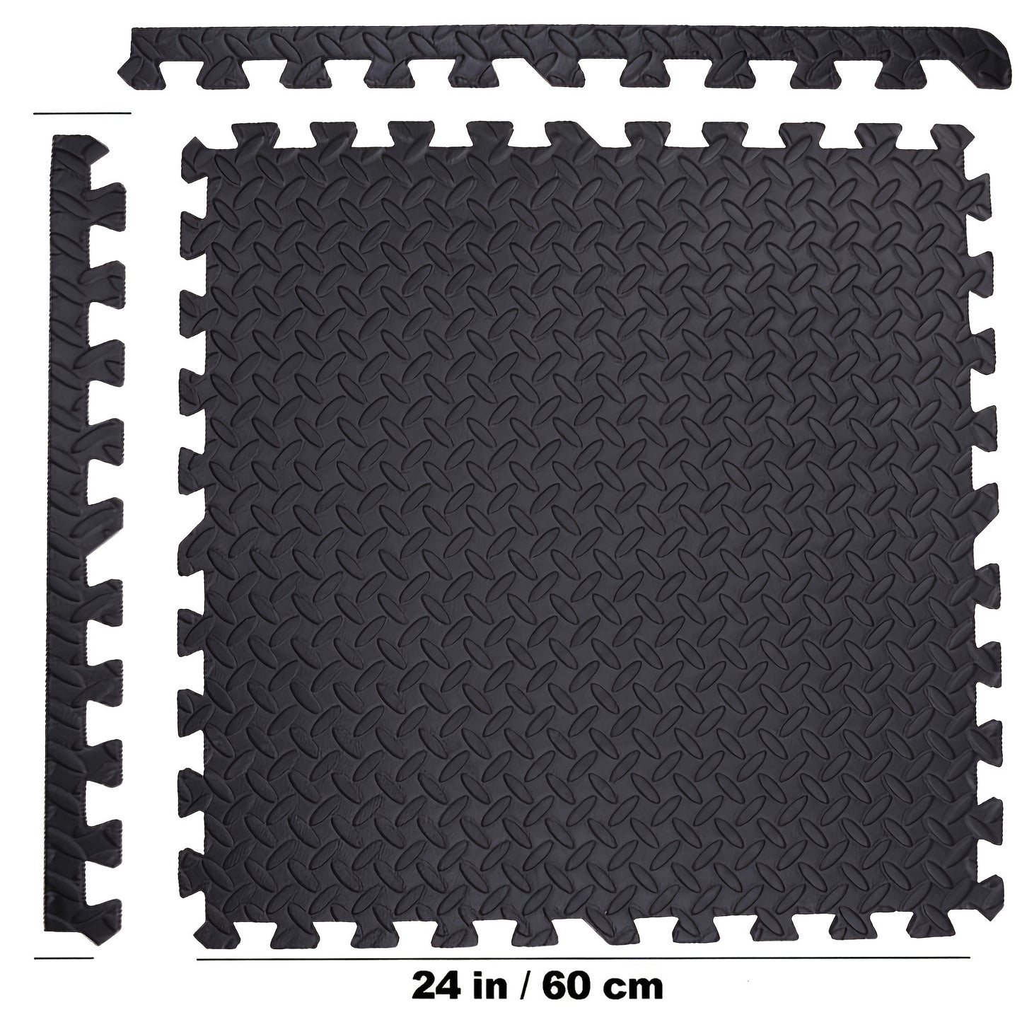24 Tiles, 96 SQFT 1/2" Extra Thick Floor Exercise Mat – Interlocking Puzzle Mat for Home Gym, Gymnastics, and Protective Flooring (24"x24"x1/2" Each)