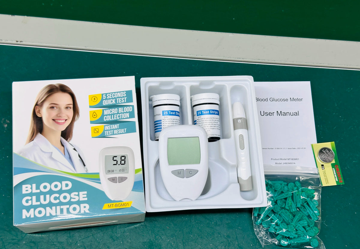 VivaChek Blood Glucose Monitor Kit - Digital Diabetes Tester with 50 or 100 Test Strips and Lancets