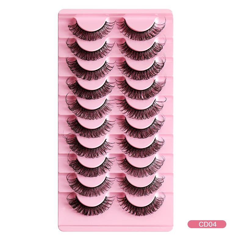 2/10 Pairs 3D Mink Russian Strip False Eyelashes – Dramatic Fake Lash Extensions for Makeup