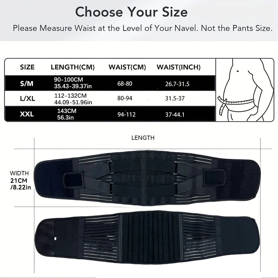 Adjustable Lumbar Support Belt β Double Pull Back Waist Orthopedic Corset for Spine Decompression, Back Pain Relief & Abdomen Toning