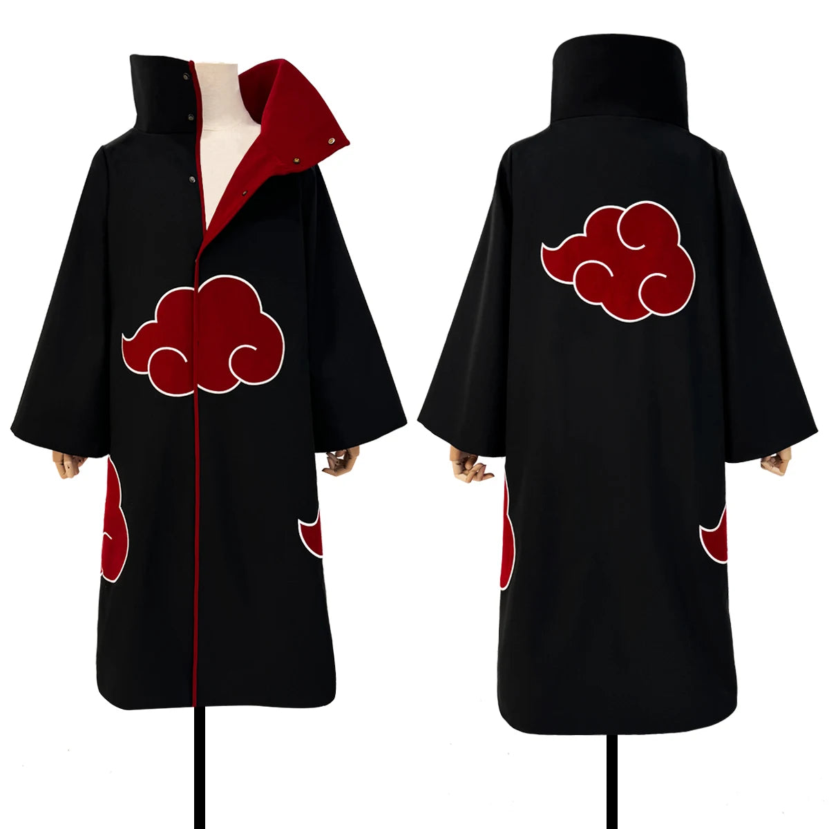 HOLOUN Anime Uchiha Itachi & Sasuke Cosplay Cloak – Embroidered Hawk Team Akatsuki Costume for Christmas