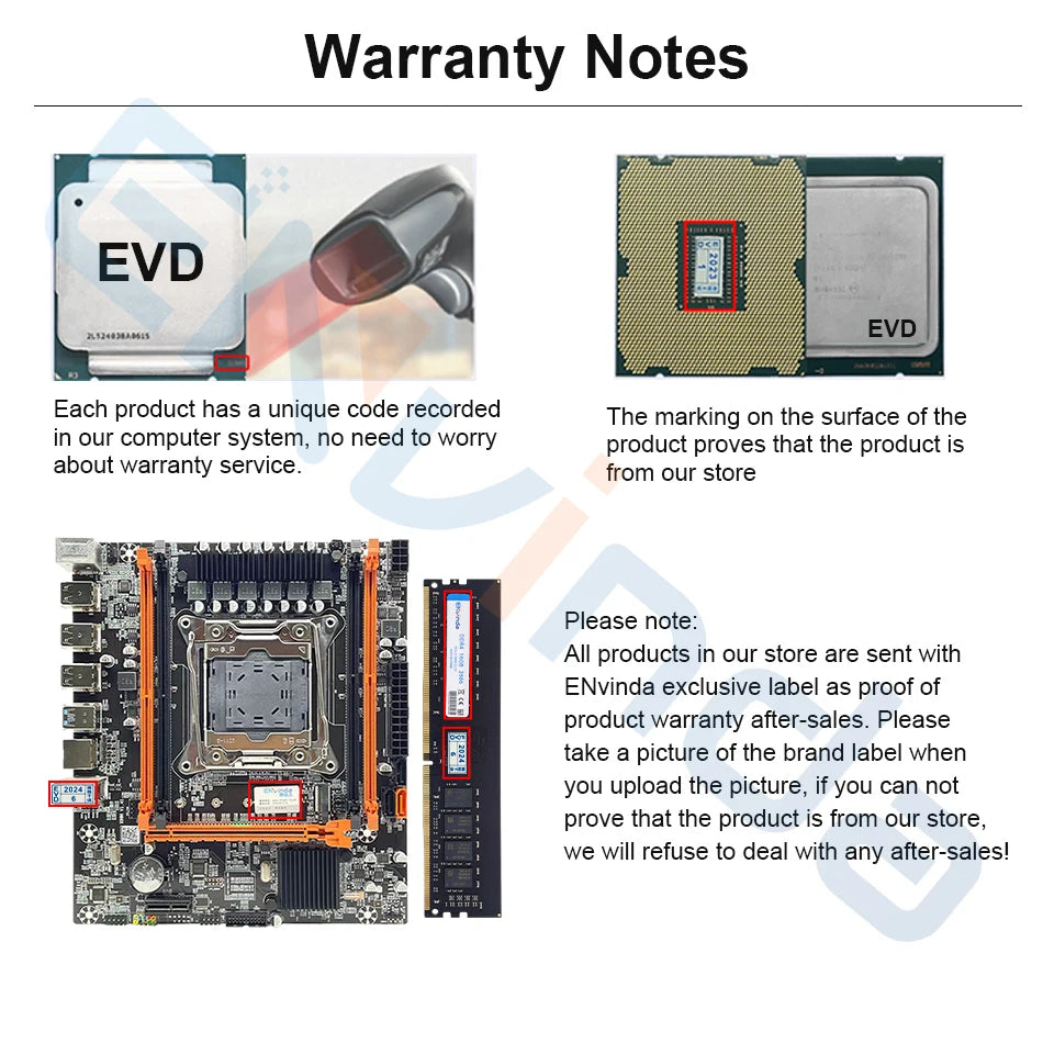 ENVINDA DDR4 ECC Server RAM - 8GB/16GB/32GB Registered Memory for X99 Motherboards