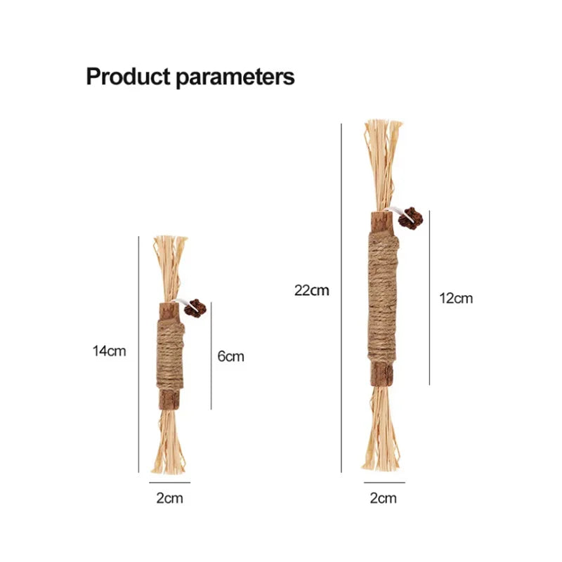 Cat Toys Silvervine Chew Stick – Polygonum Kitty Raffia Grass, Hemp Rope Pet Supplies for Teeth Cleaning & Biting