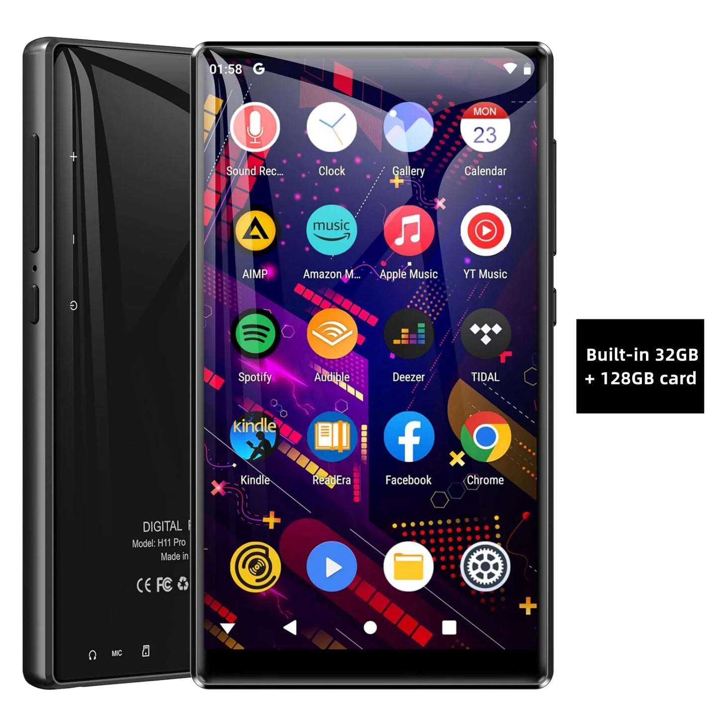 MECHEN MP3/MP4 Player - 5" IPS Touch Screen, Bluetooth & WiFi, 1080P Video, 32GB/96GB/160GB, Up to 1TB
