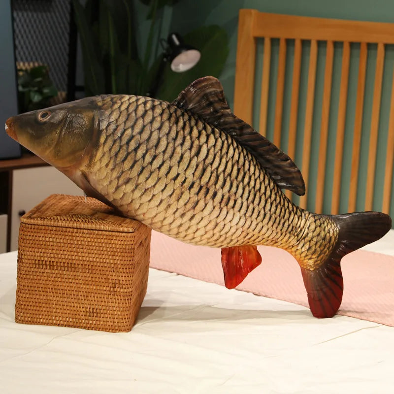 30-100CM Realistic Fish Plush Toy – Soft Tilapia, Carp & Bream Stuffed Pillow, Bed Cushion, Creative Home Decor & Gift