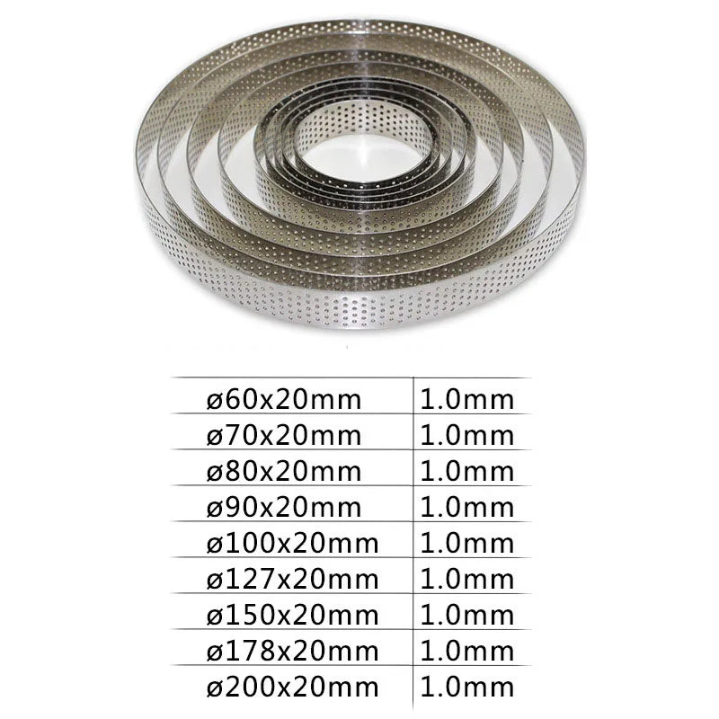 Stainless Steel Round Cake Molds - Mousse Cake Tart Circle Mold - Pizza Dessert DIY Decor Mould - Tart Ring Kitchen Baking Tool