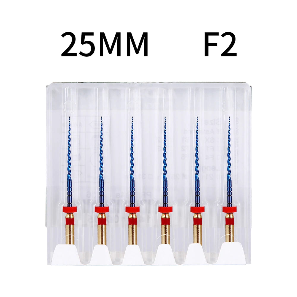 Azdent 6pcs/Pack 25mm SX Dental Files Root Canal Use Rotary Heat Activated Endodontic Files Rotating File Dentistry Instruments