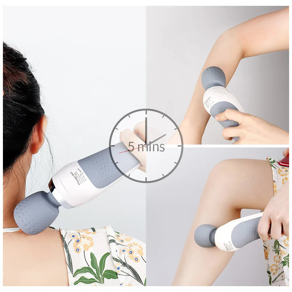 USB Handheld Electric Wand Massager – High-Frequency Deep Tissue Body, Neck & Back Muscle Relaxation Vibrator