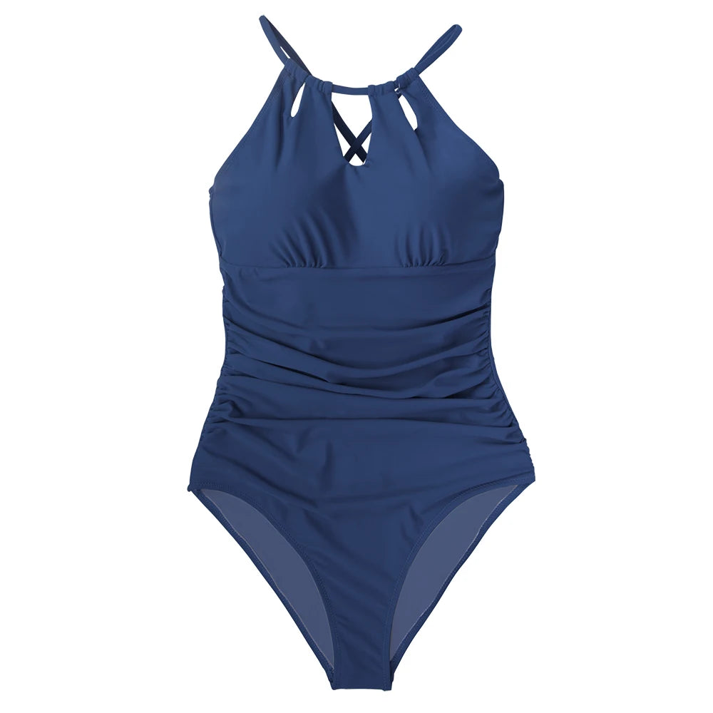 CUPSHE Lace-Up Back One-Piece Swimsuit – Sexy Cut-Out Backless Monokini Swimwear for Women, 2023 Beach & Bathing Suit