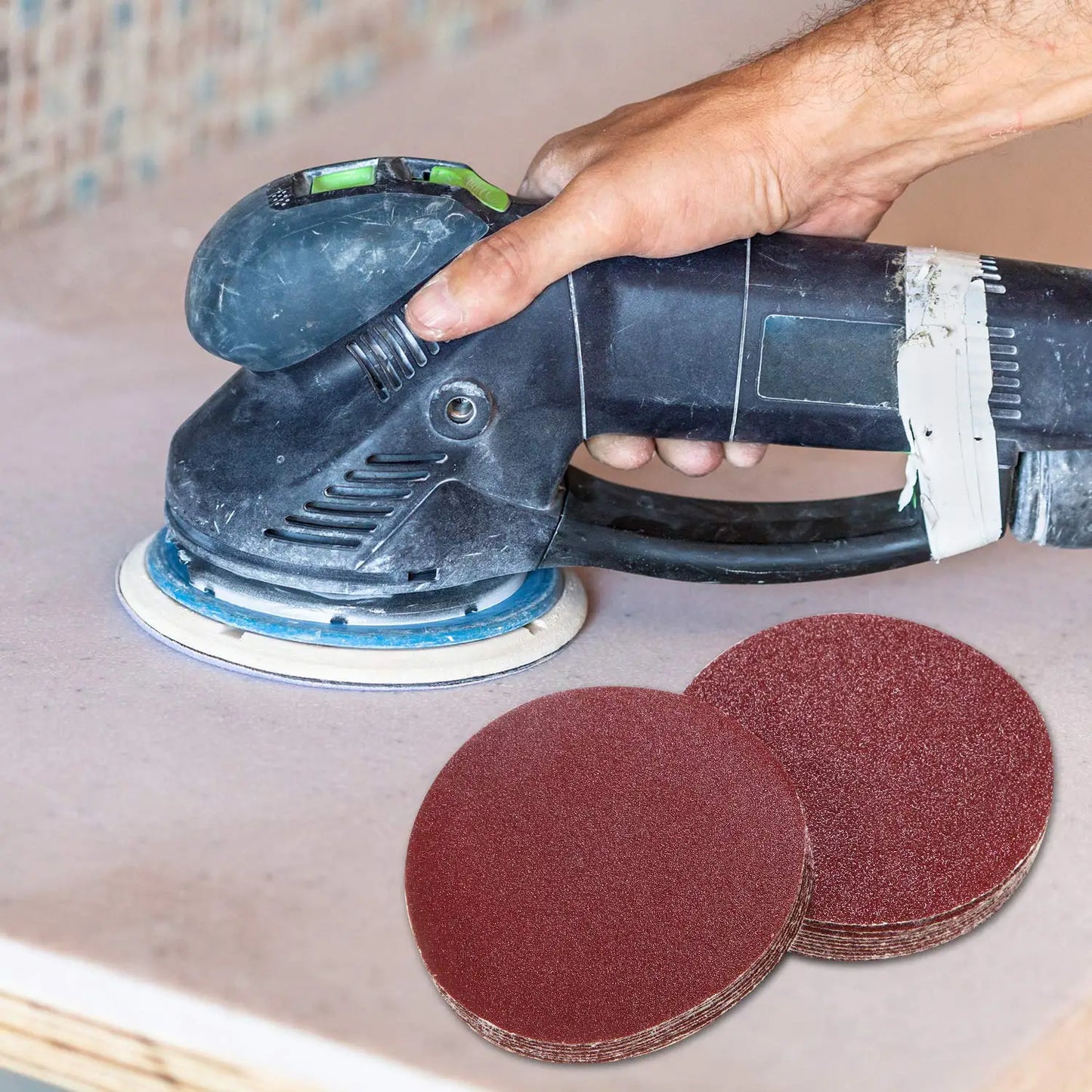 50Pcs 6-Inch Hook & Loop Sanding Discs Set β Aluminium Oxide Sandpaper 80β3000 Grit for Wood & Metal Polishing and Smoothing