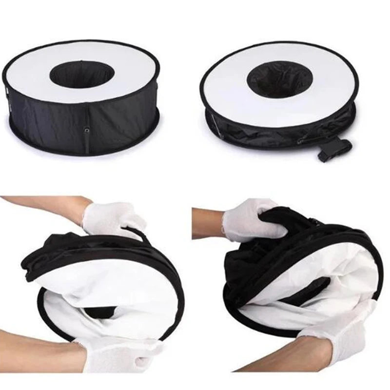 45cm Ring Softbox Speedlight Flash Diffuser - Foldable Soft Box for Canon Nikon Camera Flash Lighting
