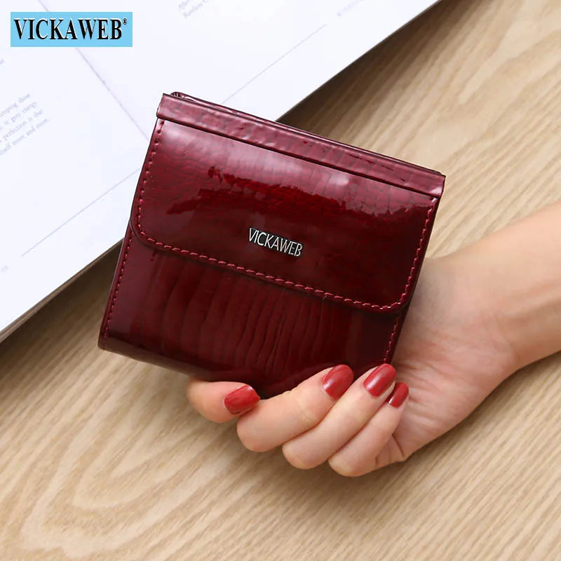 VICKAWEB Mini Women’s Wallet — Genuine Leather Alligator Hasp Short Purse, Fashion Small Wallet for Women 209