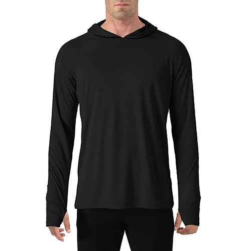 TACVASEN Men's Sun Protection Hoodie T-Shirt β UV-Proof, Lightweight, Breathable Long Sleeve Quick-Dry Top