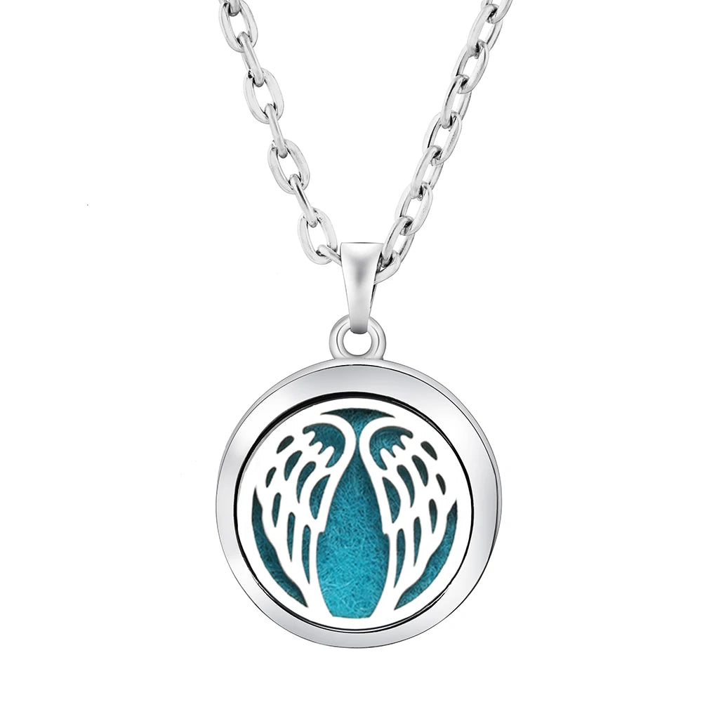 Stainless Steel Tree of Life Aromatherapy Necklace – Essential Oil Diffuser Pendant for Women