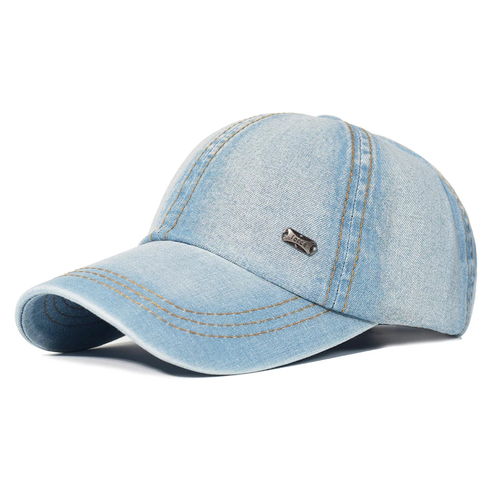 Vintage Washed Cotton Baseball Cap β Adjustable Denim Dad Hat for Men & Women, Low Profile Trucker Style