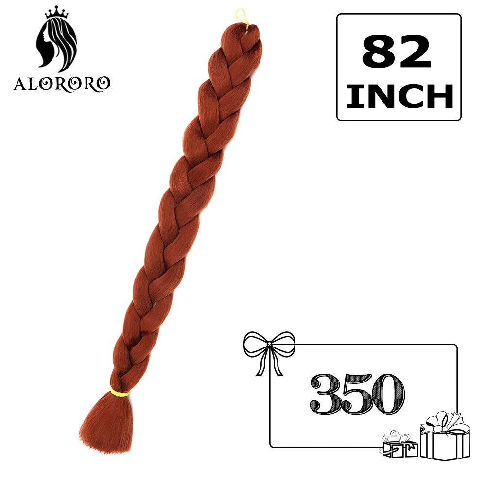 82-Inch Synthetic Braiding Hair Extensions – Jumbo Crochet Box Twist Braids in Green, Red, Pink & Yellow, Pure Color Wholesale