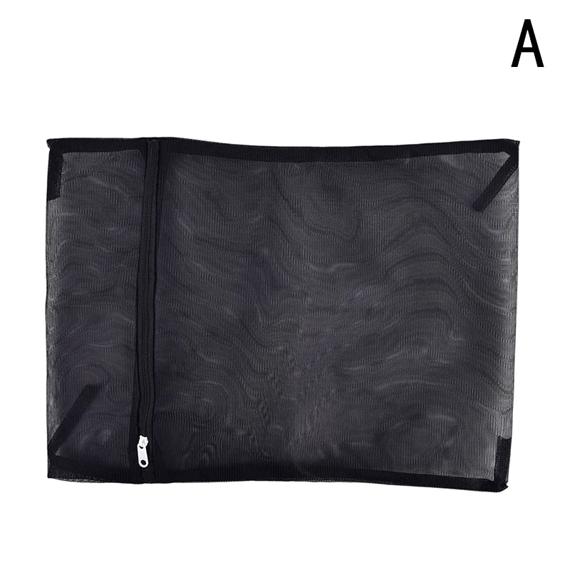 Black Nylon Mesh Laundry Bag – Zippered Washing Bag for Clothes, Bras & Delicates, Washing Machine Safe