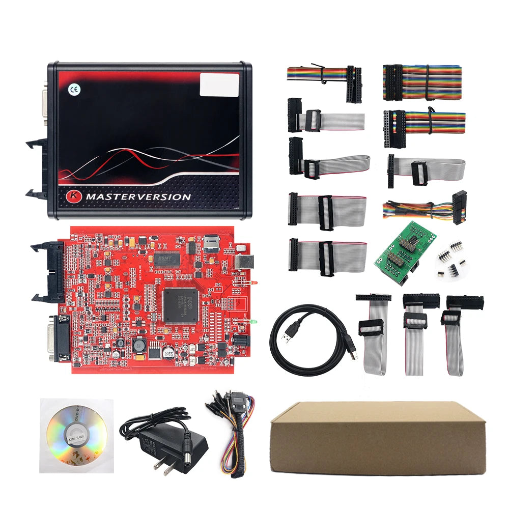 Online Unlimited KESS 2.80 EU Red & KTAG V7.020 OBD2 ECU Chip Tuning Tools – 4 LED Programmer with Version 5.017 Software