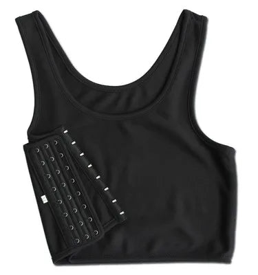 Women’s Breast Binder – Transboy Lesbian Corset Vest with Side Buckle, Summer Short Tank Top Shaper Bustier
